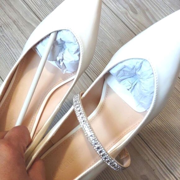 (75-3733) Coutgo Women's Removable Rhinestone Strap Pointed Toe Sz 6.5 - Picture 7 of 10